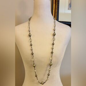 Lia Sophia Silver Tone Beaded Necklace | Pearls & Crystals